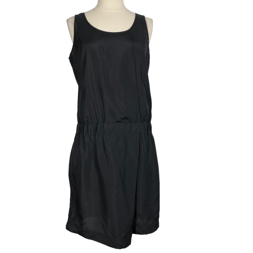 COS Black Silk Drop Waist Dress